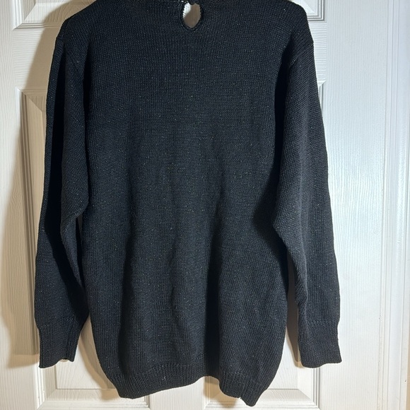 Eminent Vintage 80’s Embellished Sweater Black Sparkly Floral Sequins‎ & Beads - Picture 6 of 11